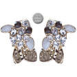 Adorable Crystal Accent Fish Tiny Stud Style Fashion Earrings E504 Gold White