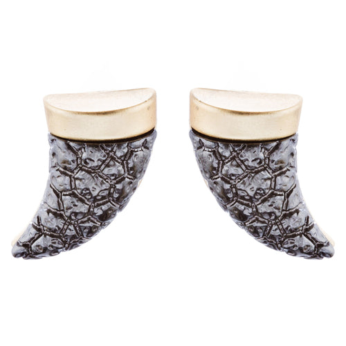 Fun Cute Adorable Horn Design Fashion Stud Style Earrings E987 Brown