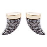 Fun Cute Adorable Horn Design Fashion Stud Style Earrings E987 Brown