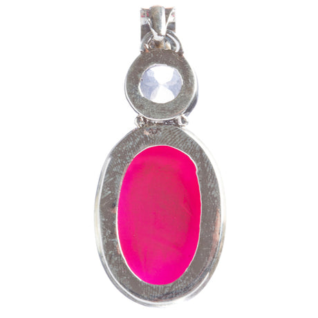 925 Sterling Silver Natural Gemstones Agate Druzy Pendant FJSVP2093