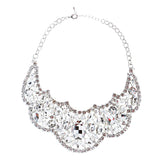 Bridal Wedding Jewelry Crystal Rhinestone Grand Choker Necklace J511 Silver