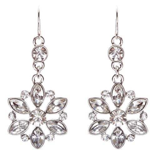Bridal Wedding Jewelry Set Crystal Rhinestone Classic Bib Design J589 Silver