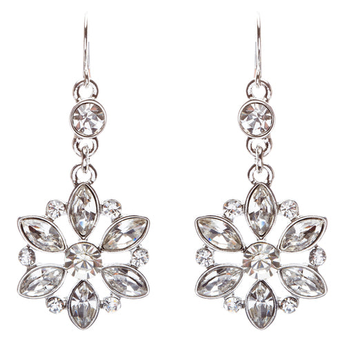 Bridal Wedding Jewelry Set Crystal Rhinestone Classic Bib Design J589 Silver