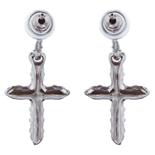 Charming Cross Crystal Rhinestone Dangle Fashion Earrings E1013 Black - Accessoriesforever