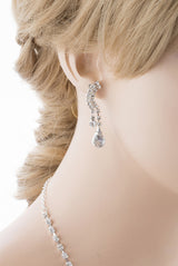 Bridal Jewelry Set Chunky Teardrop Crystal Rhinestone L