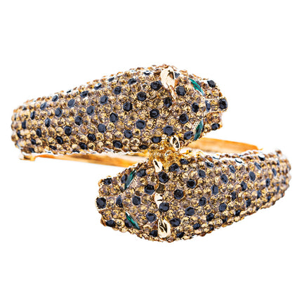 Fashion Jewelry Crystal Rhinestone Magnificent Leopard Bracelet Gold