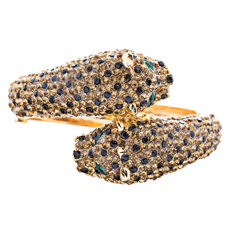 Fashion Jewelry Crystal Rhinestone Magnificent Leopard Bracelet Gold