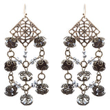 Bold Fashion Extraordinary Beaded Charms Design Dangle Earrings E853 Black