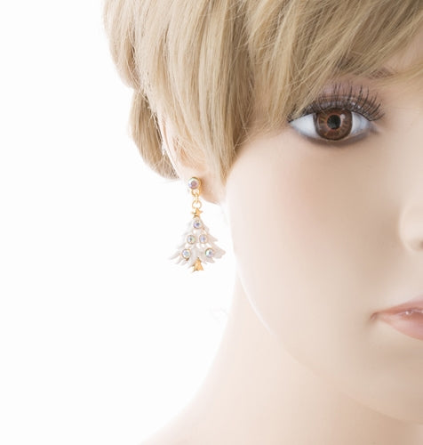 Christmas Jewelry Crystal Rhinestone Colorful Christmas Tree Earrings E799 Multi - Accessoriesforever