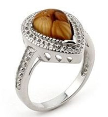 Brown Matte MILLEFIORI Drop Sterling Silver Ring 9 - Accessoriesforever