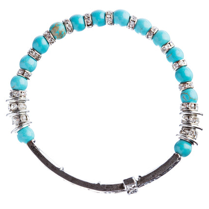 Lovely Crystal Rhinestone Cross Design Fashion Statement Bracelet B472 Turquoise - Accessoriesforever