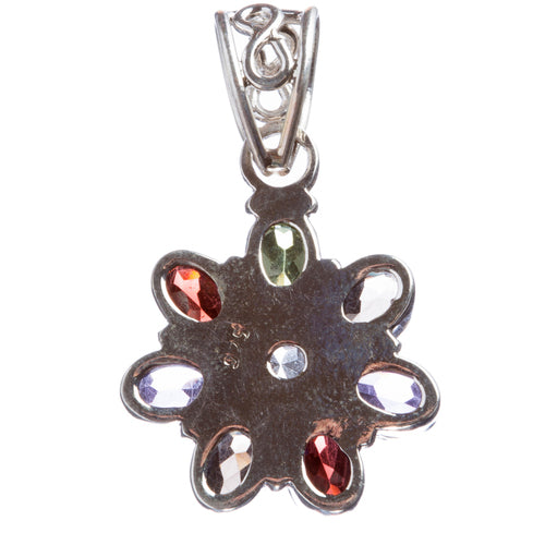 925 Sterling Silver Natural Gemstones Multigem Pendant FJSVP2067