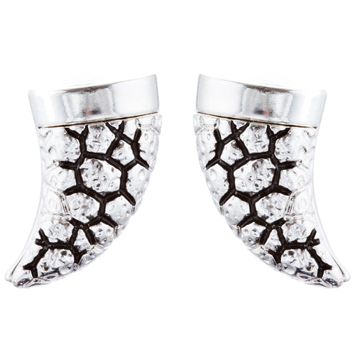 Fun Cute Adorable Horn Design Fashion Stud Style Earrings E987 Silver