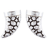 Fun Cute Adorable Horn Design Fashion Stud Style Earrings E987 Silver
