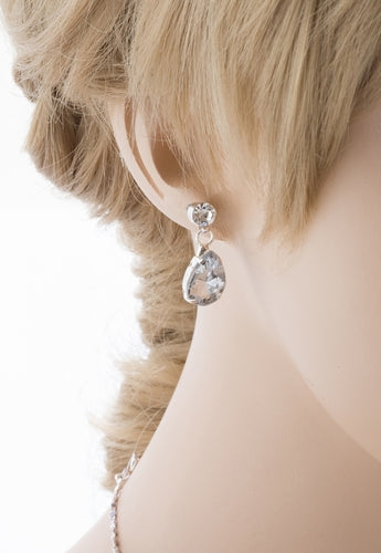 Bridal Wedding Jewelry Crystal Rhinestone Brilliant Design Necklace Earring SV - Accessoriesforever