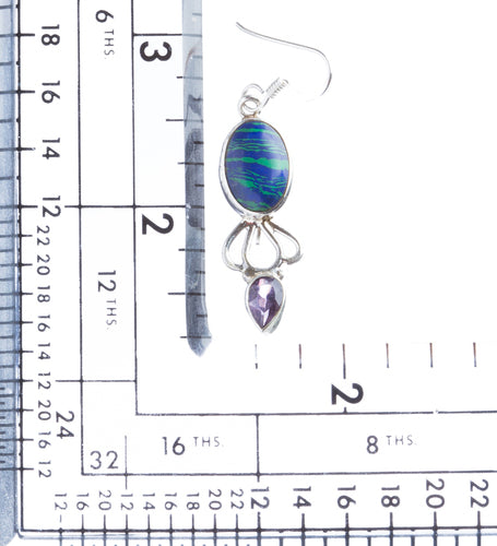 925 Sterling Silver Natural Gemstones Rainbow CalsilicsDangle Earrings FJSVE2114