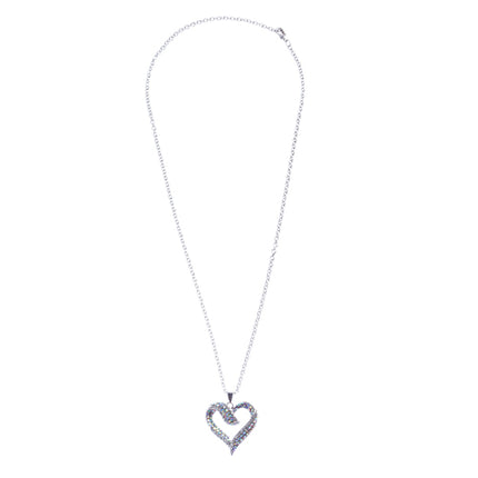 Valentines Jewelry Crystal Rhinestone Beautiful Heart Pendant Necklace N90 SV - Accessoriesforever
