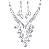 Bridal Wedding Jewelry Crystal Rhinestone Magnificent Design Necklace J571Silver