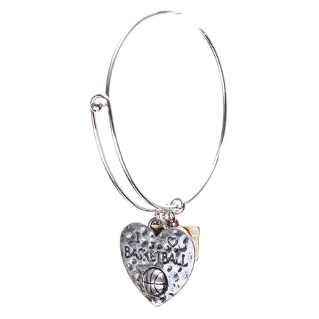 Sports Theme Fashion Crystal Rhinestone Adorable Heart Bracelet B494 Basketball