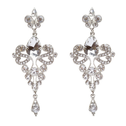 Bridal Wedding Jewelry Crystal Rhinestone Trendy Chic Dazzle Dangle Earrings SV - Accessoriesforever