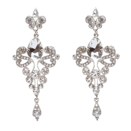 Bridal Wedding Jewelry Crystal Rhinestone Trendy Chic Dazzle Dangle Earrings SV - Accessoriesforever