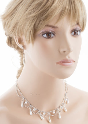 Bridal Wedding Jewelry Set Crystal Rhinestone Pearl DG - Accessoriesforever