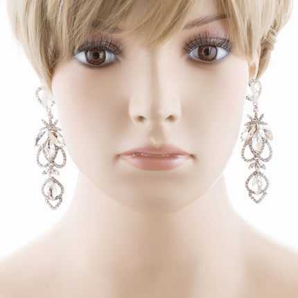 Bridal Wedding Jewelry Crystal Rhinestone Delicate Intricate Earrings E715 SLV - Accessoriesforever