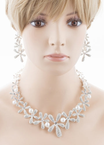 Bridal Wedding Jewelry Crystal Rhinestone Accurately Crafted Necklace J548 SV