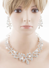 Bridal Wedding Jewelry Crystal Rhinestone Accurately Crafted Necklace J548 SV