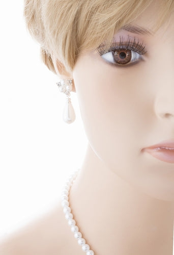 Bridal Wedding Jewelry Set Crystal Pearl Beautiful Elegant Necklace - Accessoriesforever