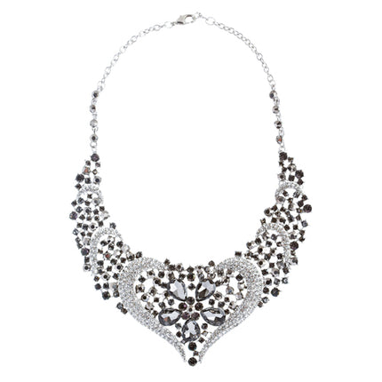 Bridal Wedding Jewelry Crystal Rhinestone Complex Design Necklace Set J539 Black - Accessoriesforever