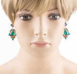 Modern Fashion Crystal Rhinestone Stylish Dangle Earrings E707 Green