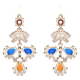 Modern Fashion Crystal Rhinestone Beautiful Floral Design Earrings E819 Navy
