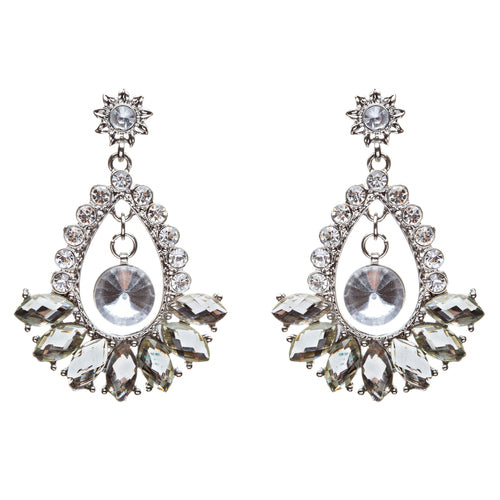 Bridal Wedding Jewelry Crystal Navette Dangle Earrings