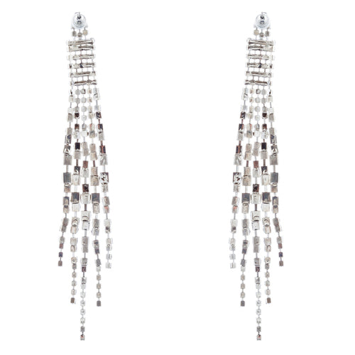 Bridal Wedding Jewelry Crystal Rhinestone Linear Drop Dangle Earrings E984 SV