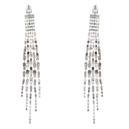 Bridal Wedding Jewelry Crystal Rhinestone Linear Drop Dangle Earrings E984 SV