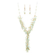 Classic Stylish Beautiful Formica Y Drop Simple Statement Necklace Set Green