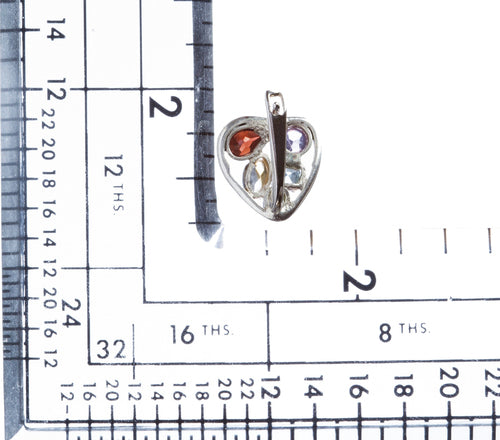 925 Sterling Silver Gemstones Natural Topaz Garnet Dangle Earrings FJSE2195