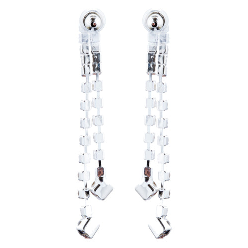 Bridal Wedding Jewelry Crystal Rhinestone Simple Linear Drop Earrings E1028 SV