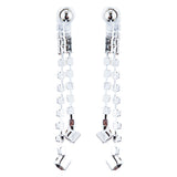 Bridal Wedding Jewelry Crystal Rhinestone Simple Linear Drop Earrings E1028 SV