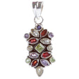 925 Sterling Silver Natural Gemstones Multigems Pendant FJSVP2094