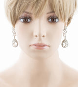 Bridal Wedding Jewelry Elegant Classic Teardrop Dangle Fashion Earrings Silver