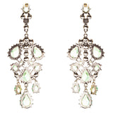 Fashion Chic Sparkle Crystal Rhinestone Stone Dangle Statement Earrings Green