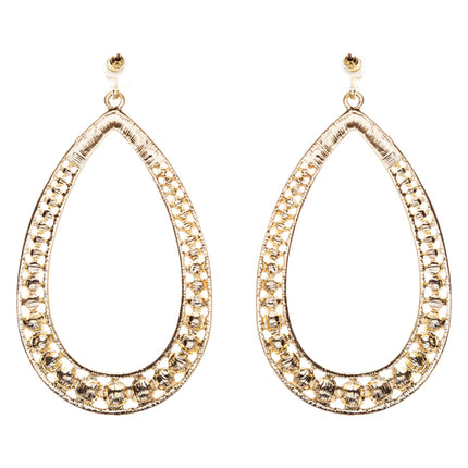Crystal Accented Teardrop Dangle Earring Pink Multi E297 - Accessoriesforever