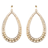 Crystal Accented Teardrop Dangle Earring Pink Multi E297