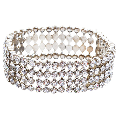 Bridal Wedding Jewelry Crystal Rhinestone Beautiful Wrap Around Bracelet B263 SV