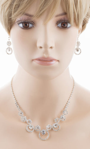 Bridal Wedding Jewelry Crystal Rhinestone Lovely Beautiful Sweet Necklace Silver - Accessoriesforever