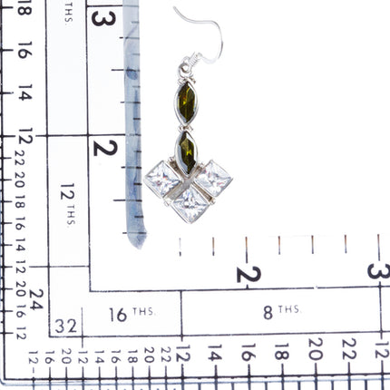 925 Sterling Silver Natural Gemstones Topaz Dangle Earrings FJSVE2142 - Accessoriesforever