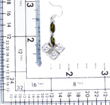 925 Sterling Silver Natural Gemstones Topaz Dangle Earrings FJSVE2142