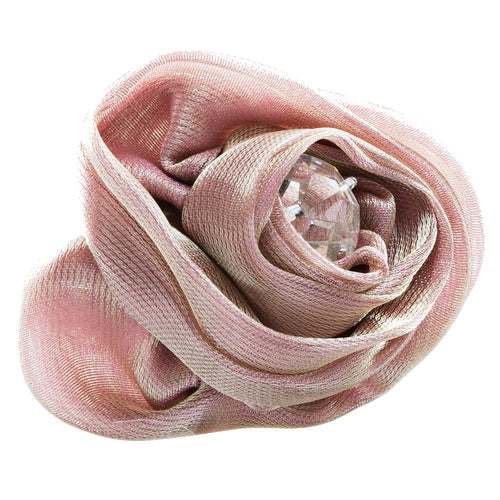 Organdy Fabric Floral Rose Adjustable 1 Ring Brown